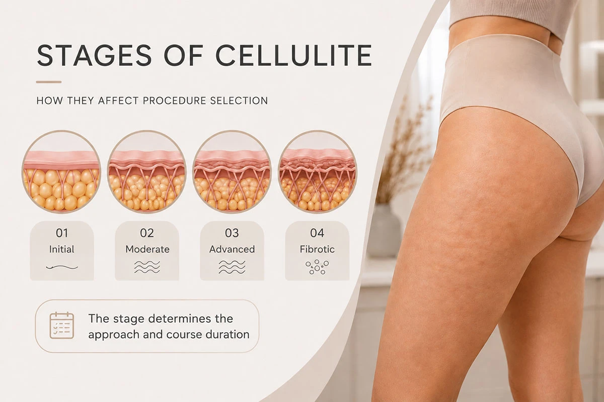 Cellulite-Stadien und ihr Einfluss auf die Wahl der Behandlungen